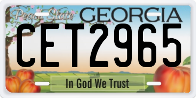 GA license plate CET2965