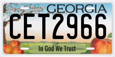 GA license plate CET2966