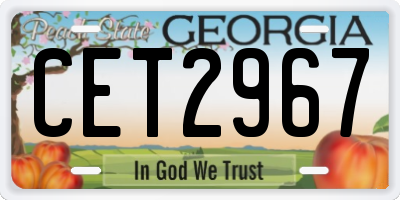 GA license plate CET2967