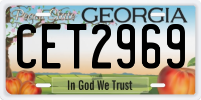 GA license plate CET2969