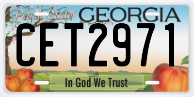 GA license plate CET2971