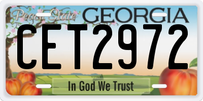 GA license plate CET2972