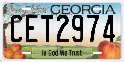GA license plate CET2974