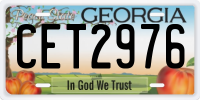 GA license plate CET2976