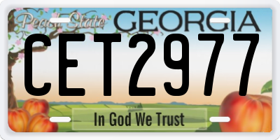 GA license plate CET2977