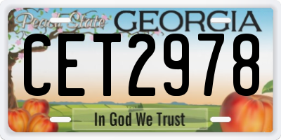 GA license plate CET2978