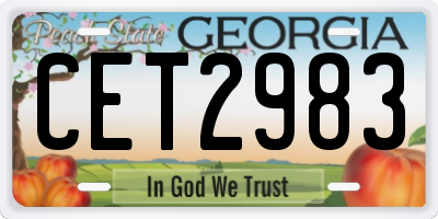 GA license plate CET2983