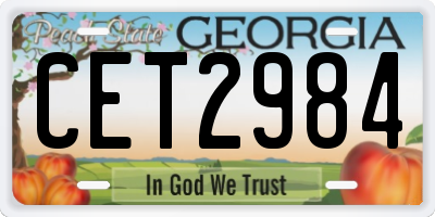 GA license plate CET2984
