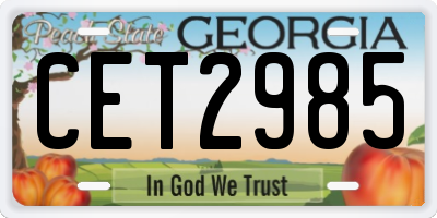 GA license plate CET2985