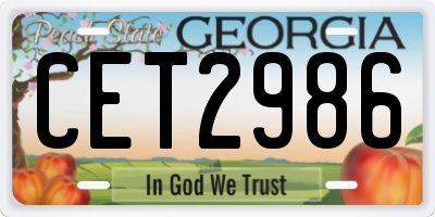 GA license plate CET2986