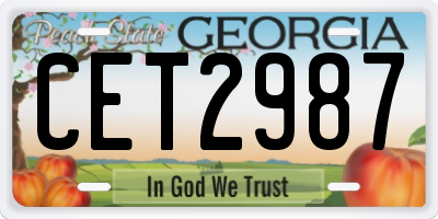 GA license plate CET2987