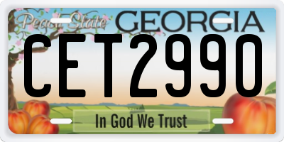 GA license plate CET2990