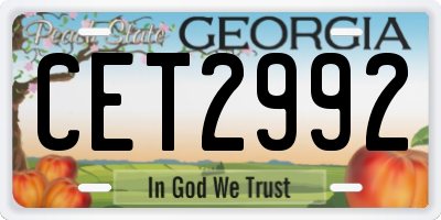 GA license plate CET2992