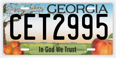 GA license plate CET2995