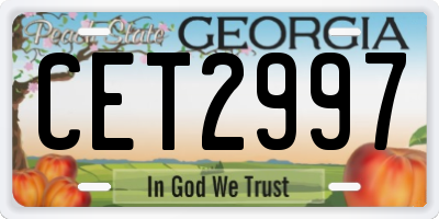 GA license plate CET2997