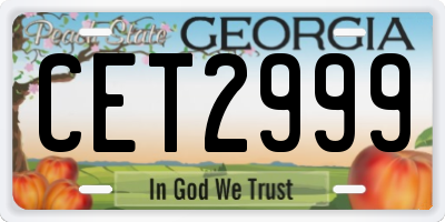 GA license plate CET2999