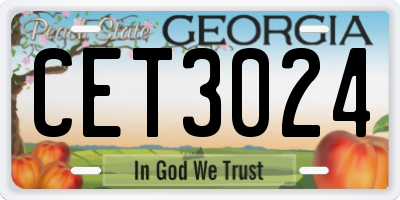 GA license plate CET3024