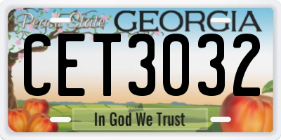 GA license plate CET3032
