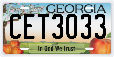 GA license plate CET3033