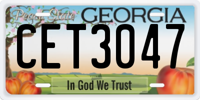 GA license plate CET3047