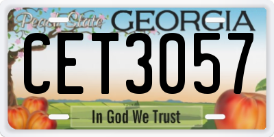 GA license plate CET3057