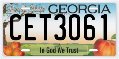 GA license plate CET3061