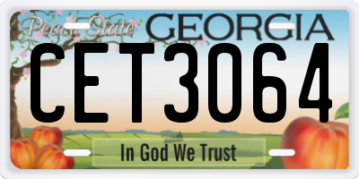 GA license plate CET3064