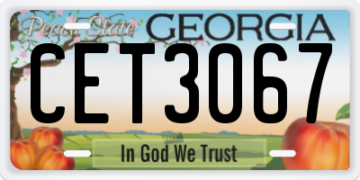 GA license plate CET3067