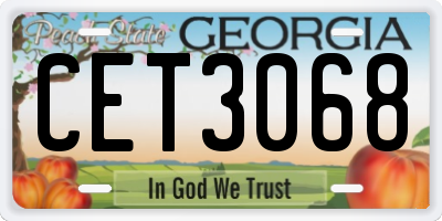 GA license plate CET3068