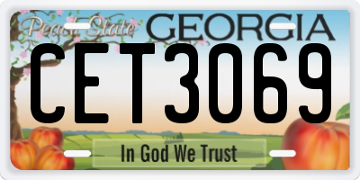 GA license plate CET3069