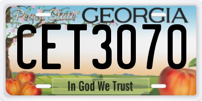 GA license plate CET3070