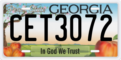 GA license plate CET3072