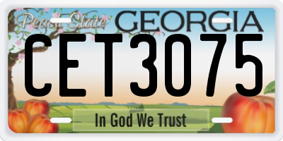 GA license plate CET3075