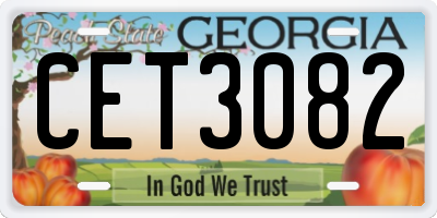 GA license plate CET3082