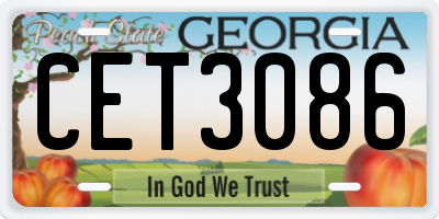 GA license plate CET3086