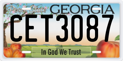 GA license plate CET3087