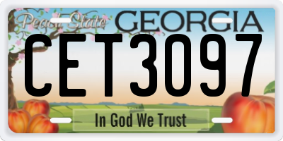 GA license plate CET3097
