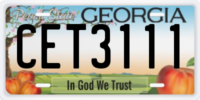 GA license plate CET3111