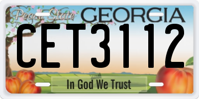 GA license plate CET3112