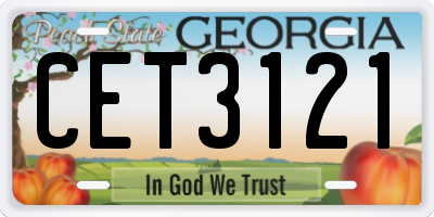 GA license plate CET3121