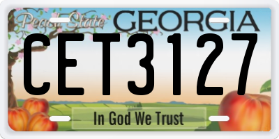 GA license plate CET3127