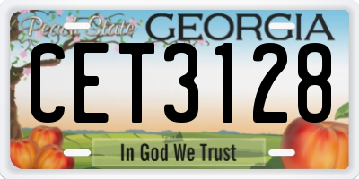 GA license plate CET3128