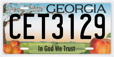 GA license plate CET3129