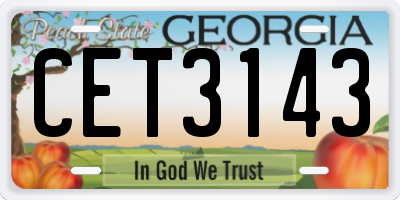 GA license plate CET3143