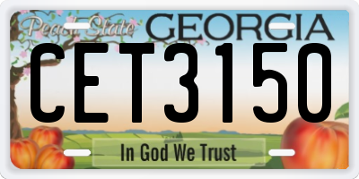 GA license plate CET3150