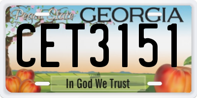GA license plate CET3151