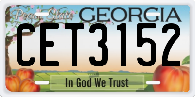 GA license plate CET3152