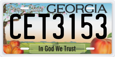 GA license plate CET3153