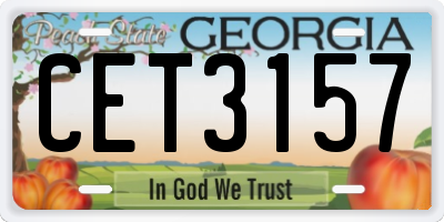 GA license plate CET3157