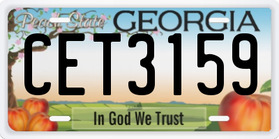 GA license plate CET3159